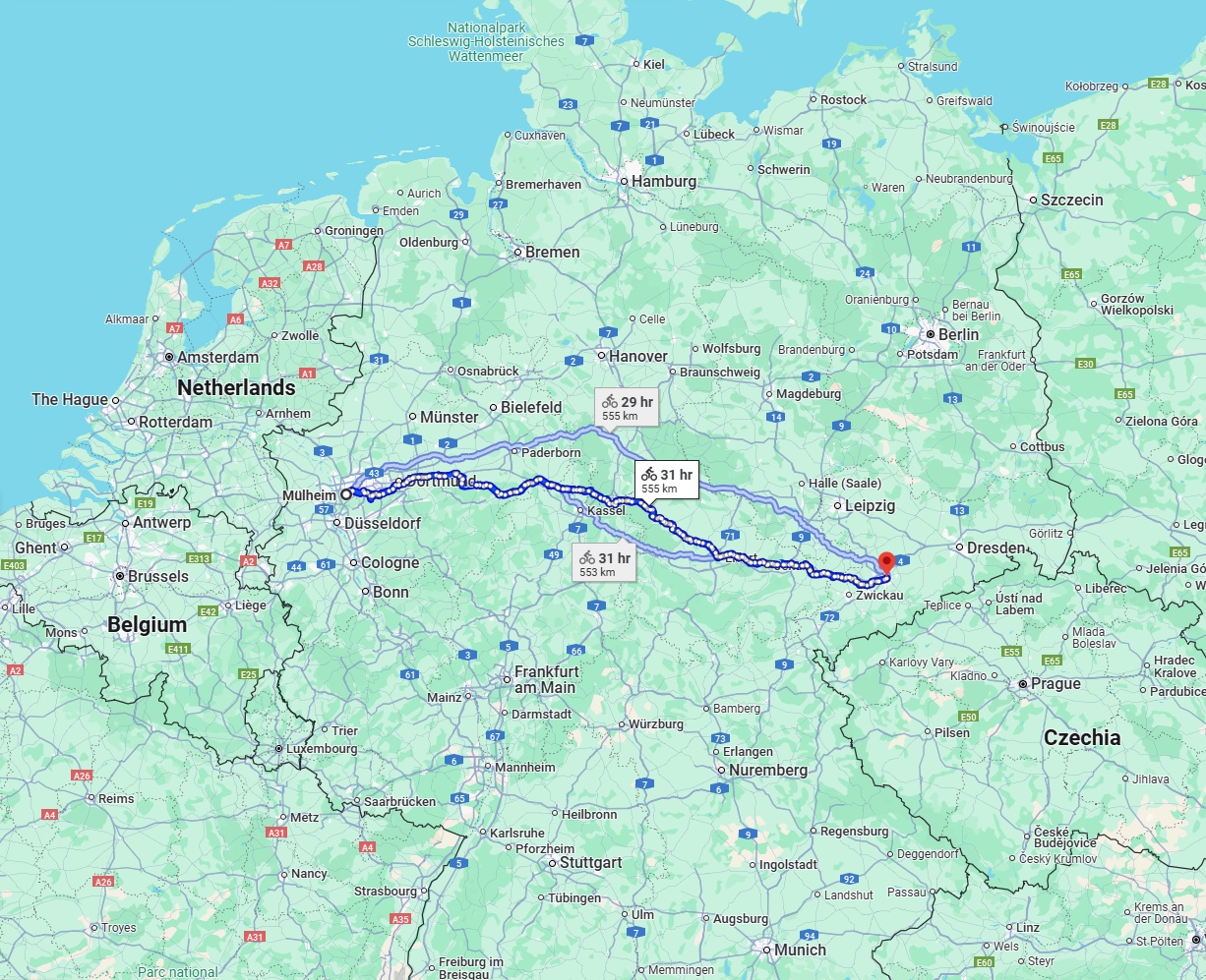 Anreise von Mülheim an der Ruhr Zu Chemnitz Über 