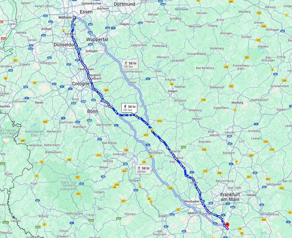 Anreise von Mülheim an der Ruhr Zu Darmstadt Über 