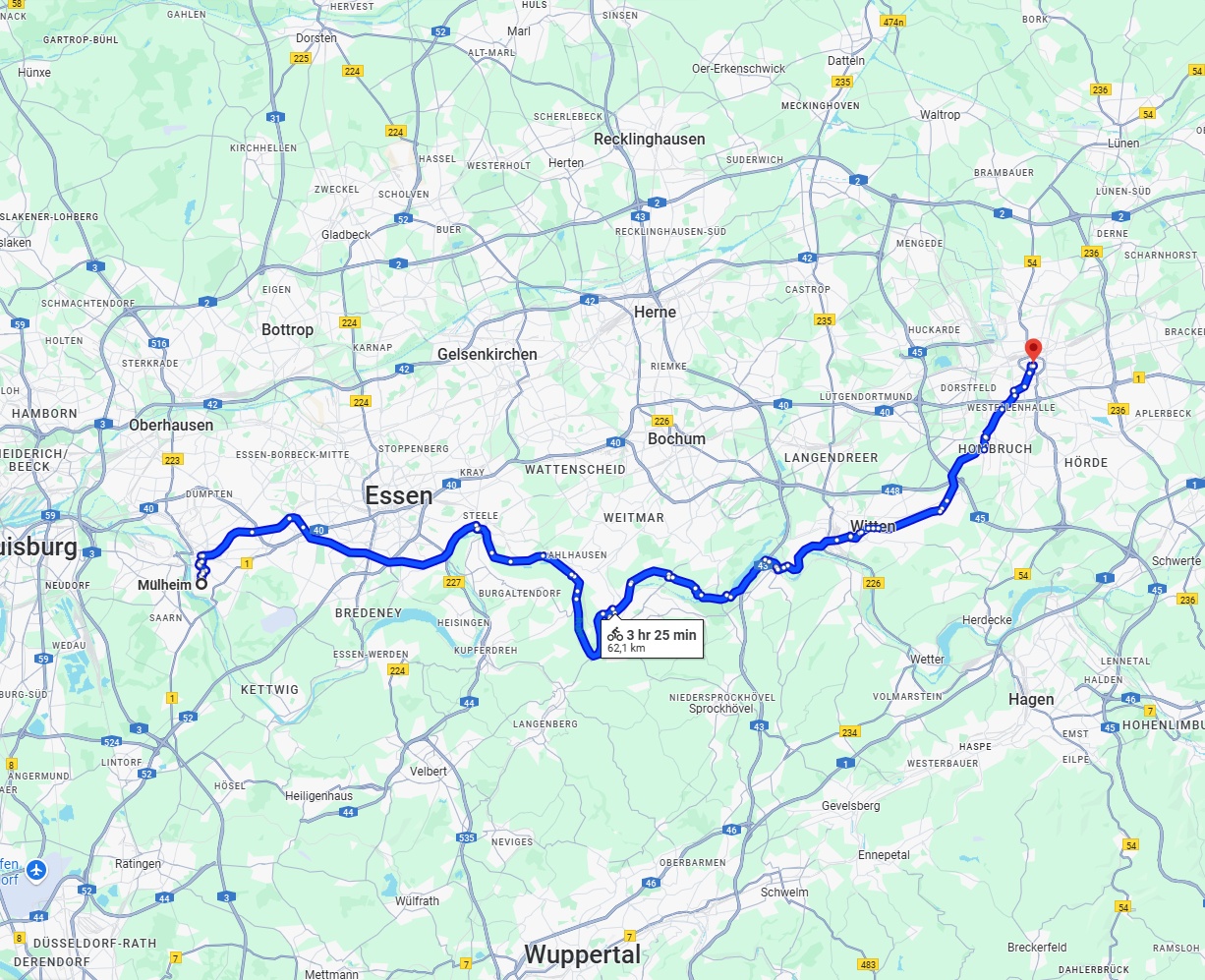 Anreise von Mülheim an der Ruhr Zu Dortmund Über 