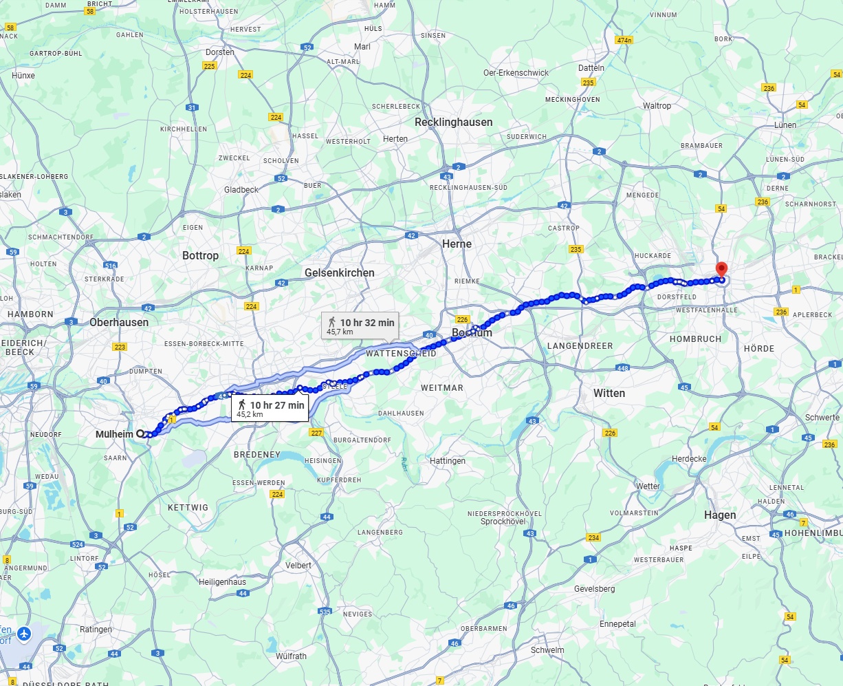 Anreise von Mülheim an der Ruhr Zu Dortmund Über 