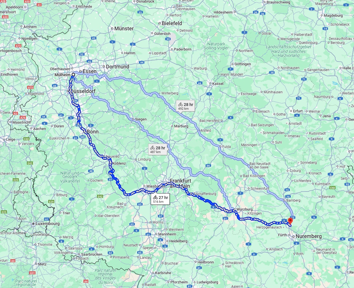 Anreise von Mülheim an der Ruhr Zu Erlangen Über 