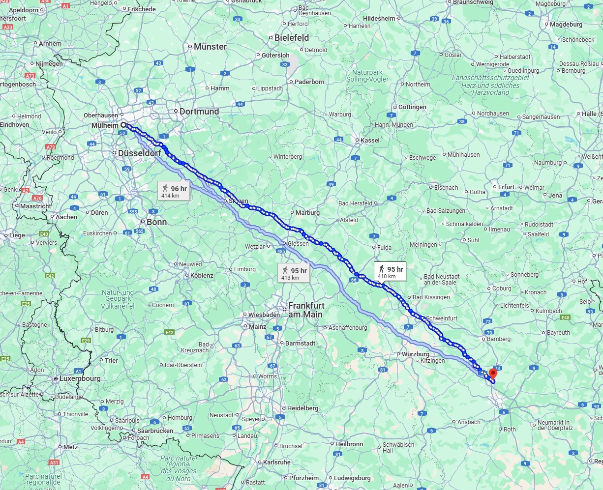 Anreise von Mülheim an der Ruhr Zu Erlangen Über 