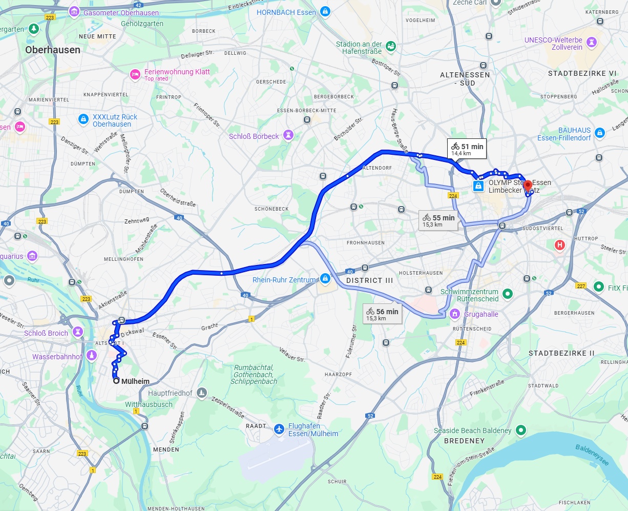 Anreise von Mülheim an der Ruhr Zu Essen Über 