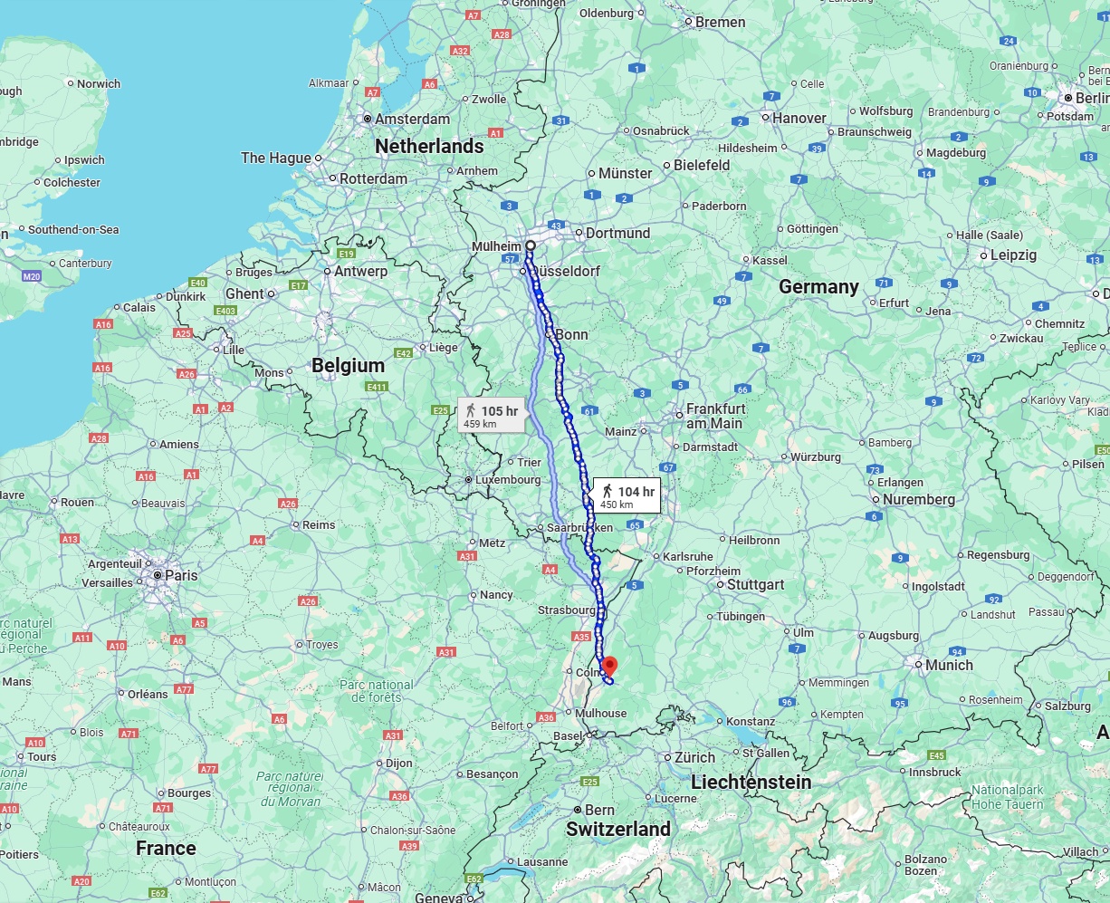 Anreise von Mülheim an der Ruhr Zu Freiburg im Breisgau Über 