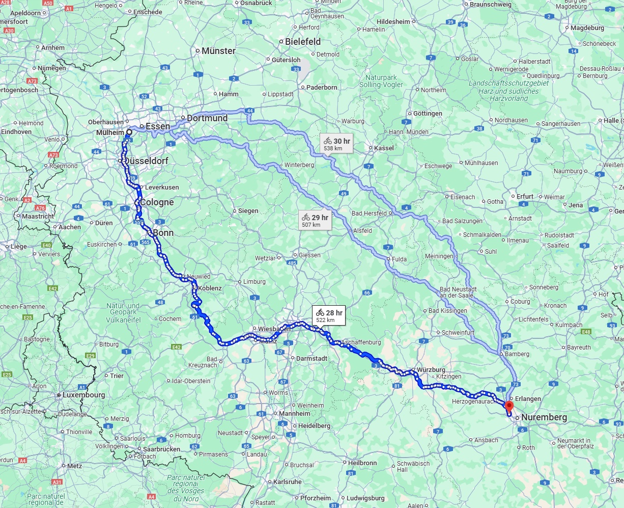 Anreise von Mülheim an der Ruhr Zu Fürth Über 