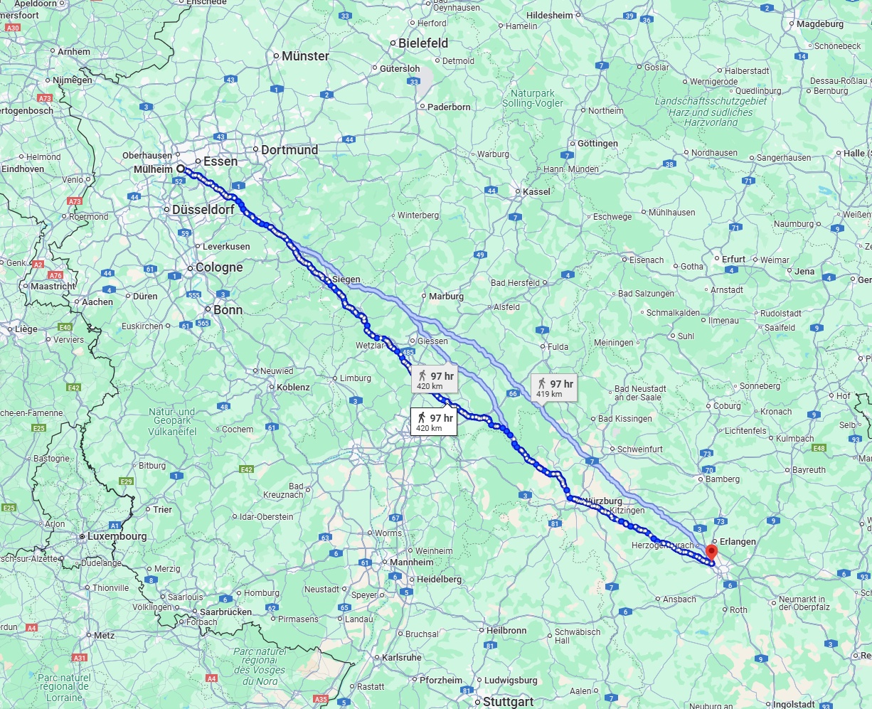 Anreise von Mülheim an der Ruhr Zu Fürth Über 
