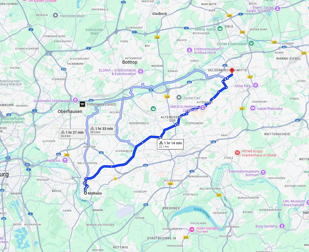 Anreise von Mülheim an der Ruhr Zu Gelsenkirchen Über 