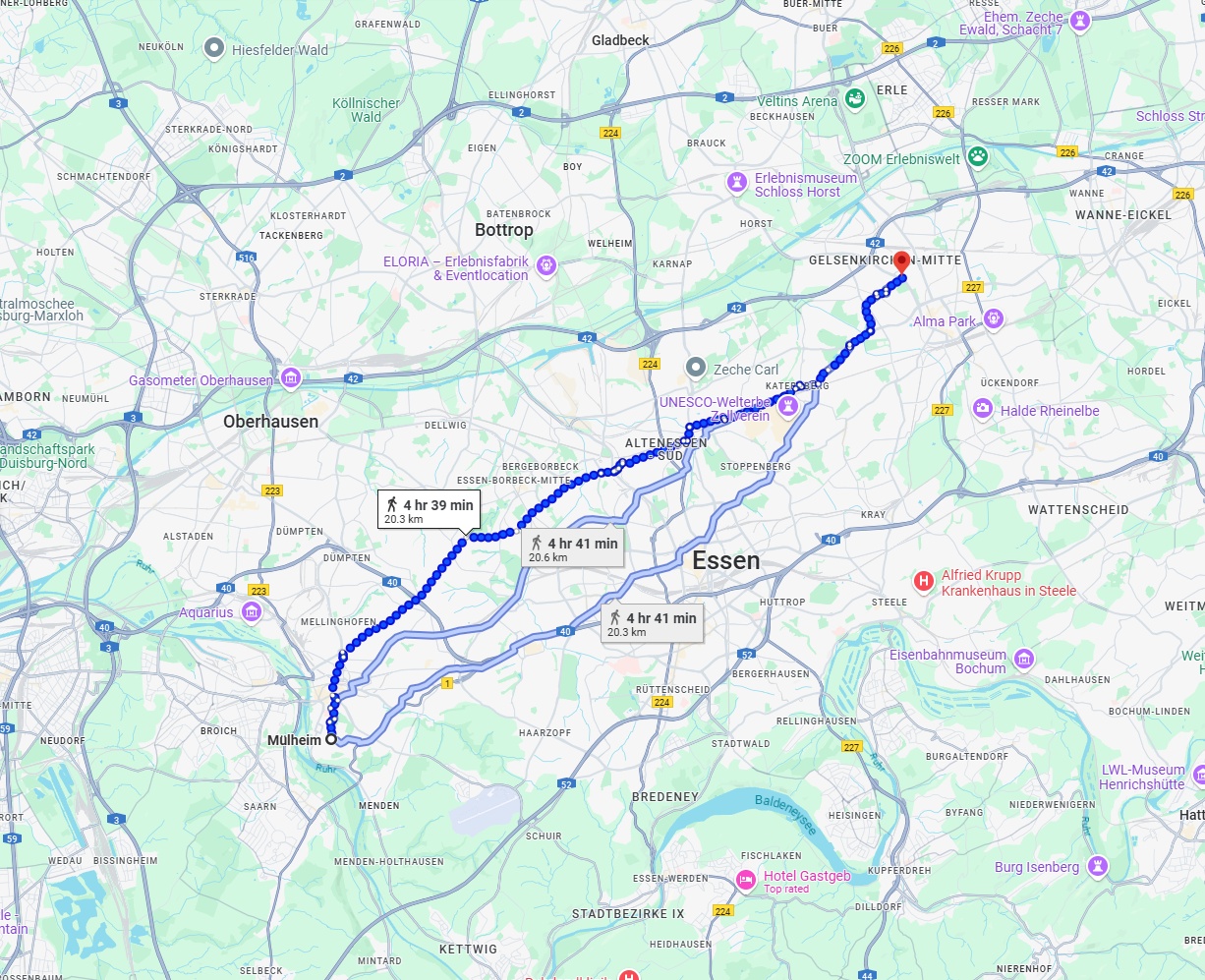 Anreise von Mülheim an der Ruhr Zu Gelsenkirchen Über 