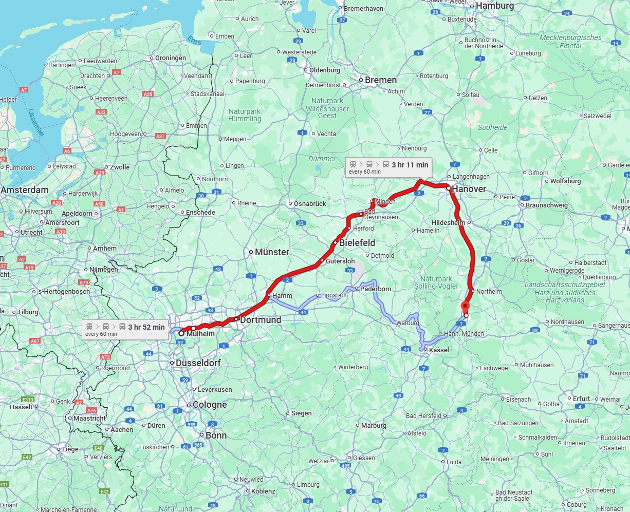 Anreise von Mülheim an der Ruhr Zu Göttingen Über 