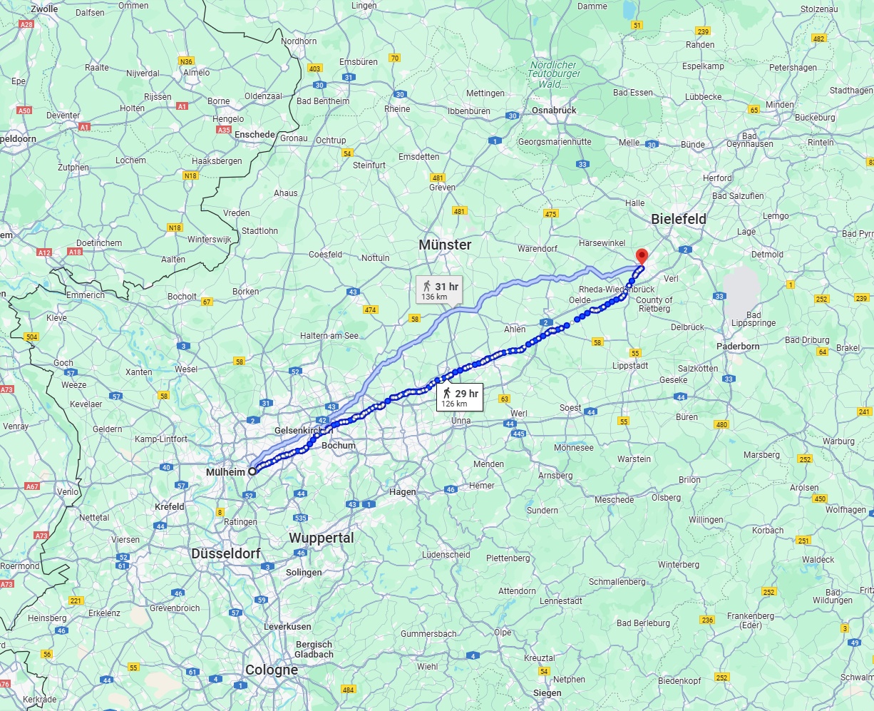 Anreise von Mülheim an der Ruhr Zu Gütersloh Über 