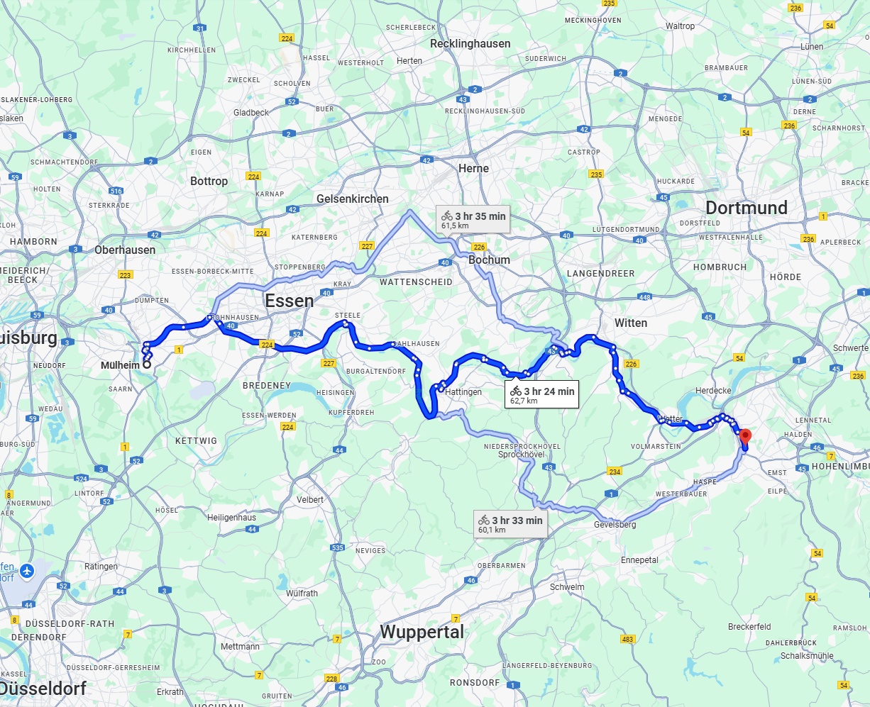 Anreise von Mülheim an der Ruhr Zu Hagen Über 