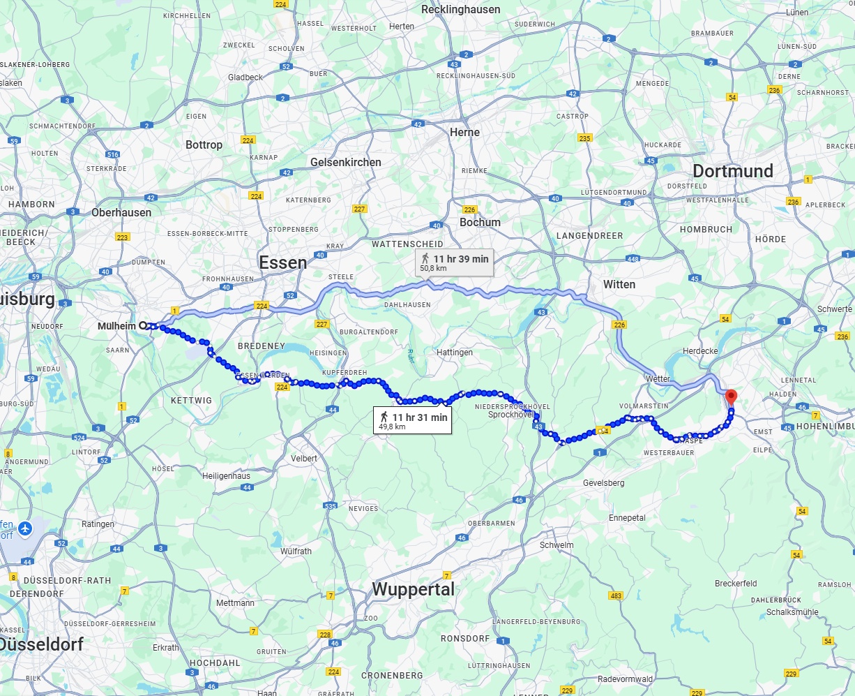 Anreise von Mülheim an der Ruhr Zu Hagen Über 