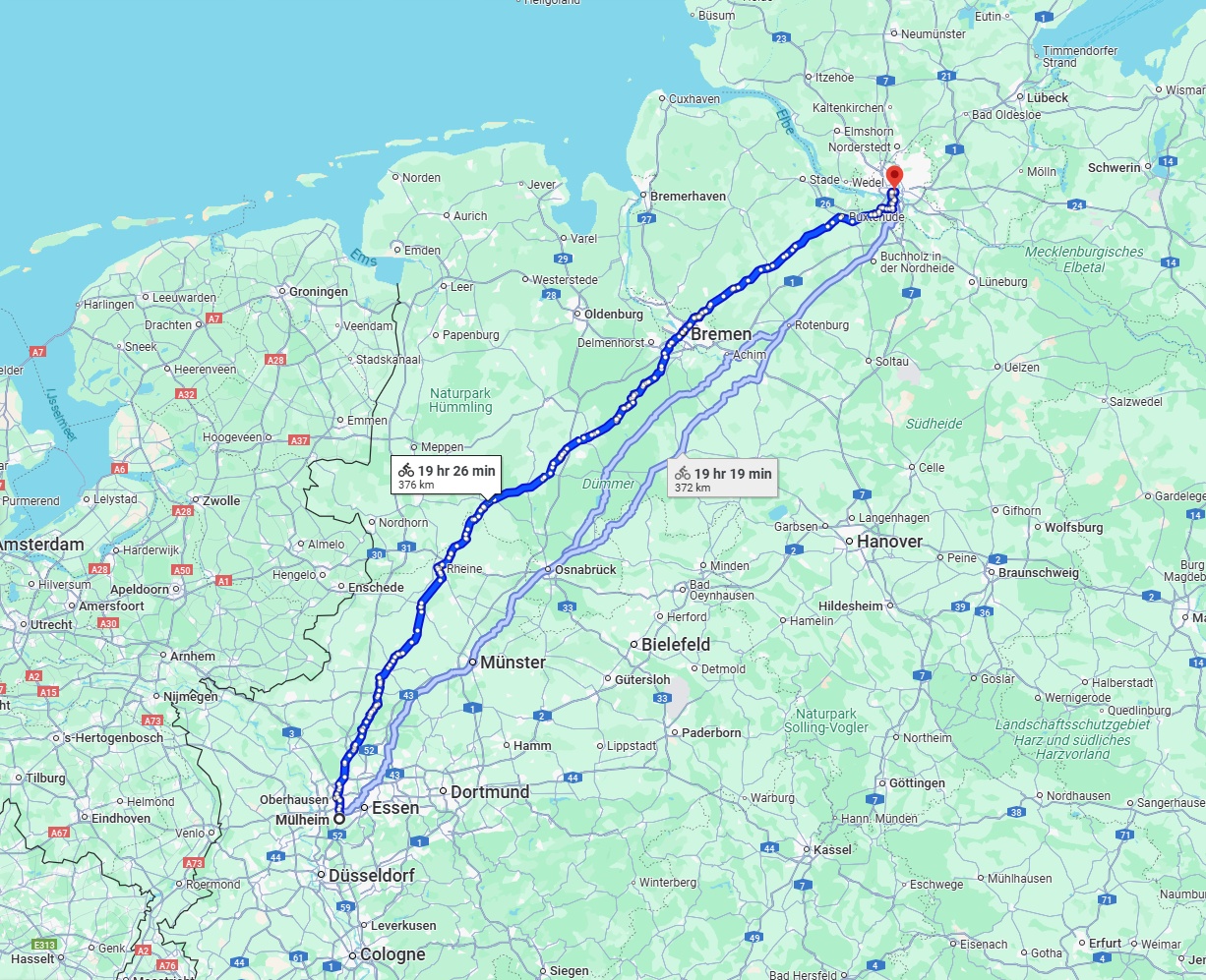 Anreise von Mülheim an der Ruhr Zu Hamburg Über 