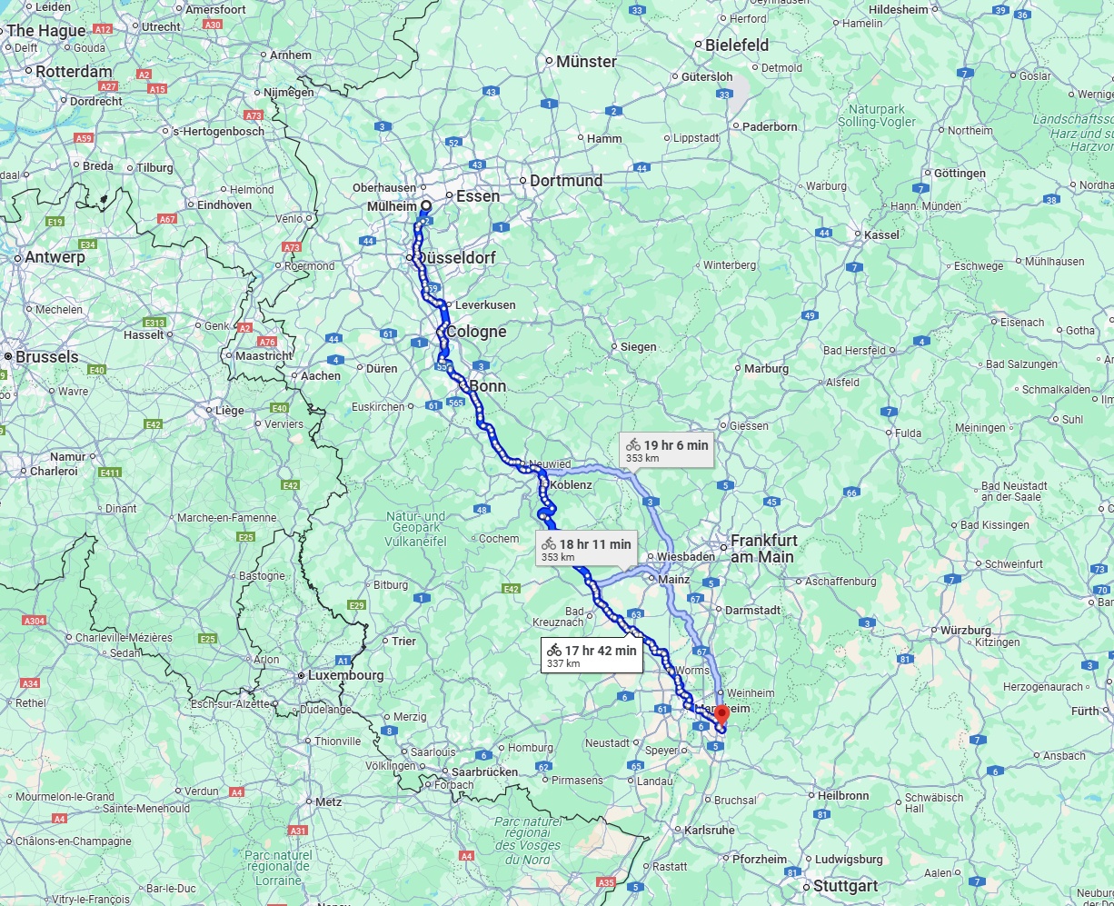 Anreise von Mülheim an der Ruhr Zu Heidelberg Über 