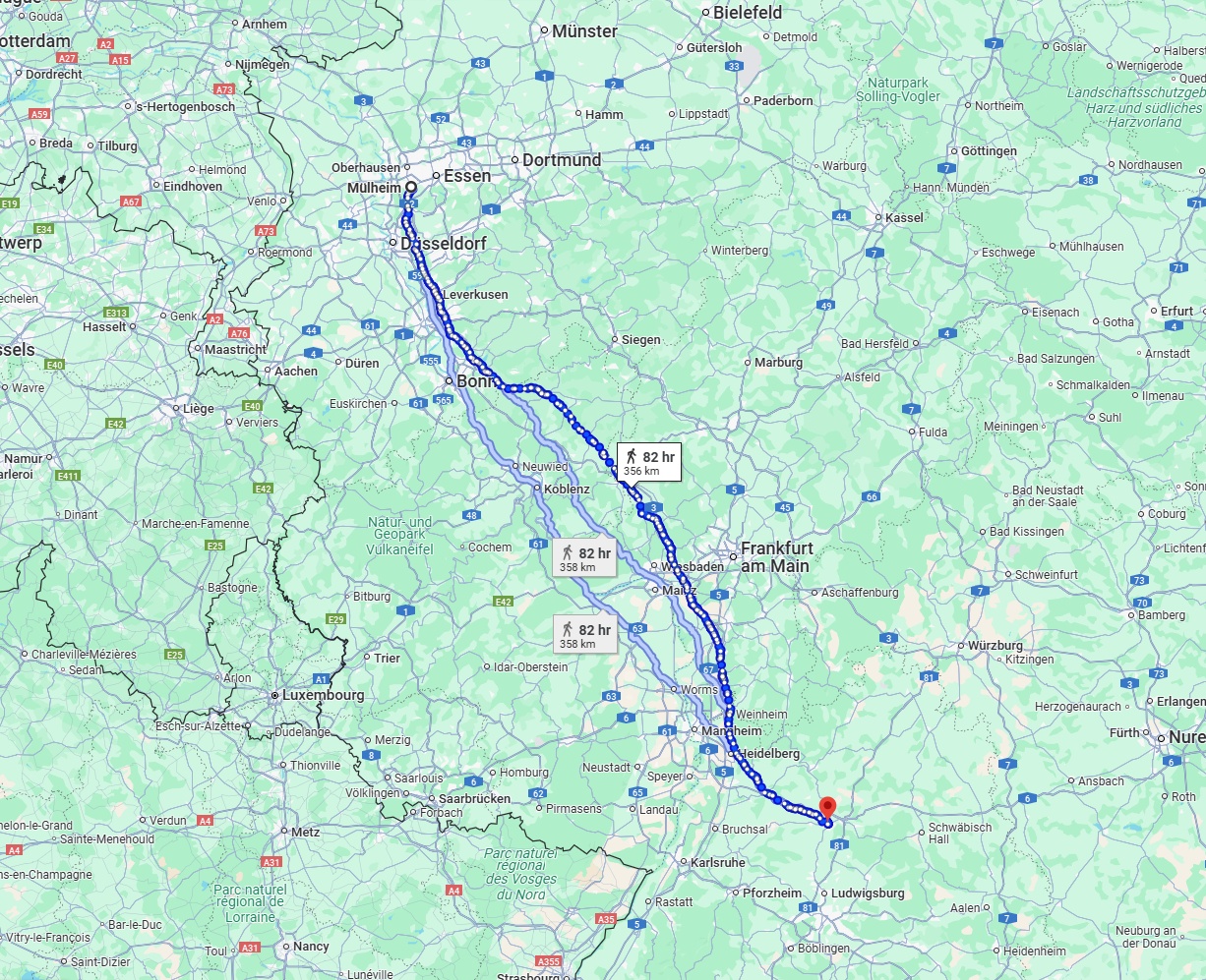 Anreise von Mülheim an der Ruhr Zu Heilbronn Über 