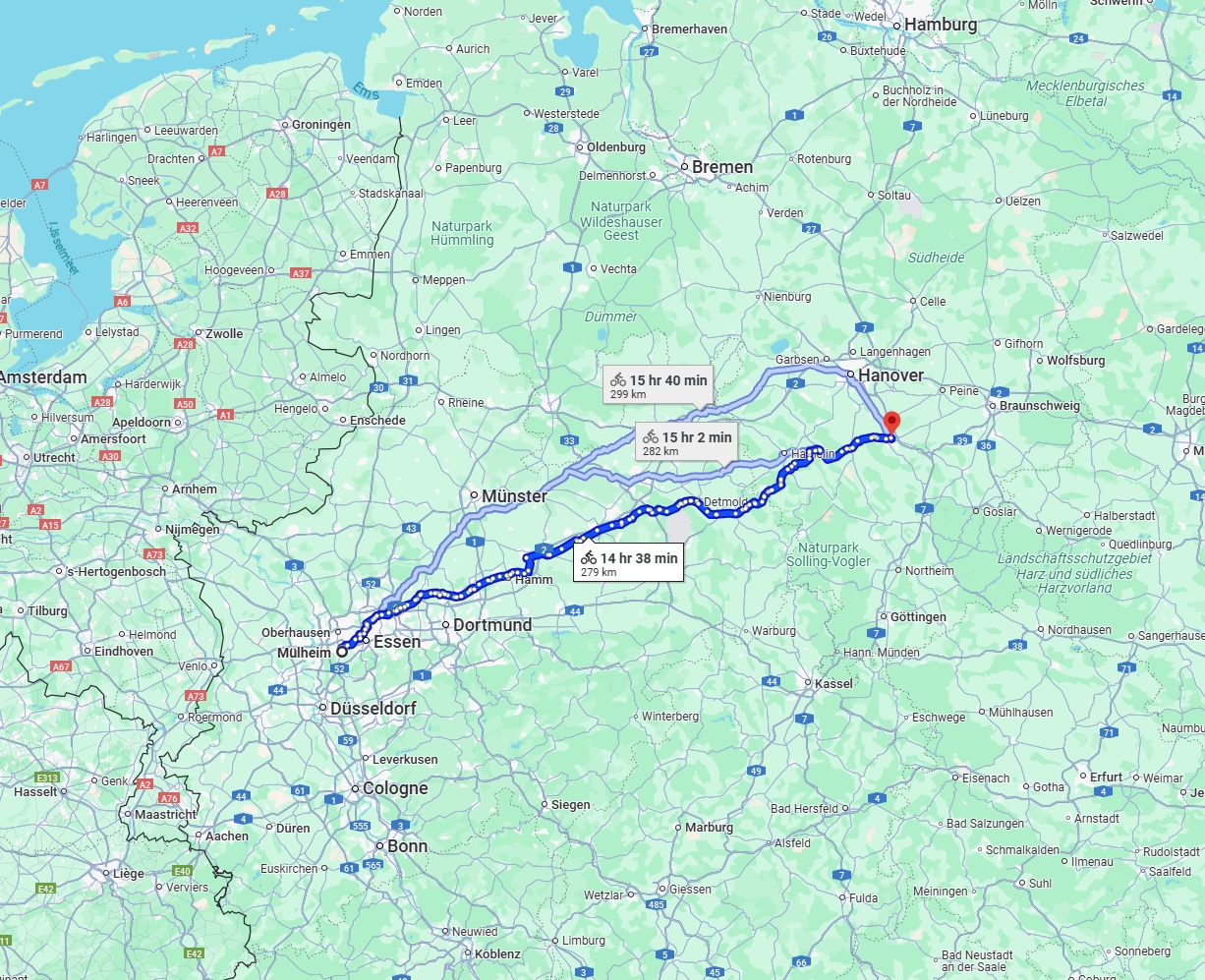 Anreise von Mülheim an der Ruhr Zu Hildesheim Über 