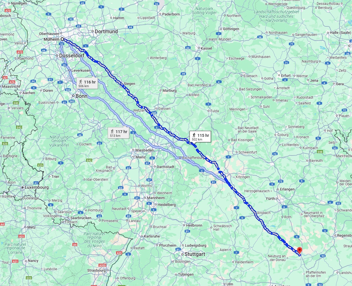 Anreise von Mülheim an der Ruhr Zu Ingolstadt Über 