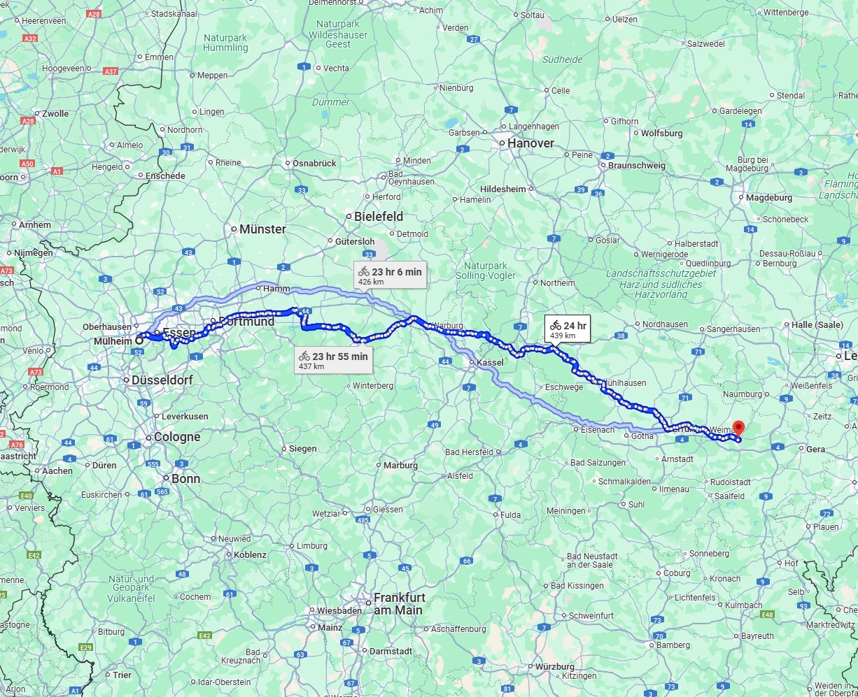 Anreise von Mülheim an der Ruhr Zu Jena Über 
