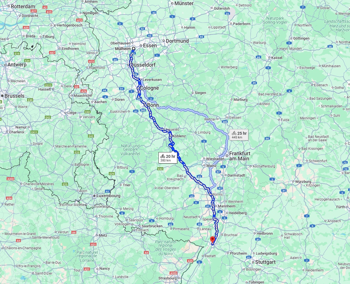 Anreise von Mülheim an der Ruhr Zu Karlsruhe Über 