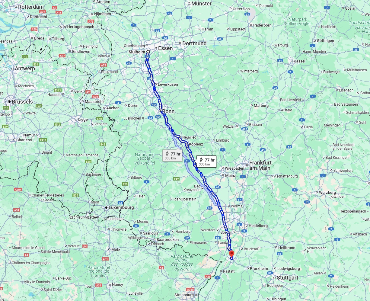 Anreise von Mülheim an der Ruhr Zu Karlsruhe Über 