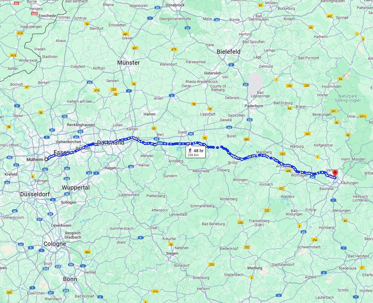 Anreise von Mülheim an der Ruhr Zu Kassel Über 