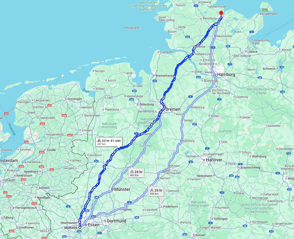 Anreise von Mülheim an der Ruhr Zu Kiel Über 