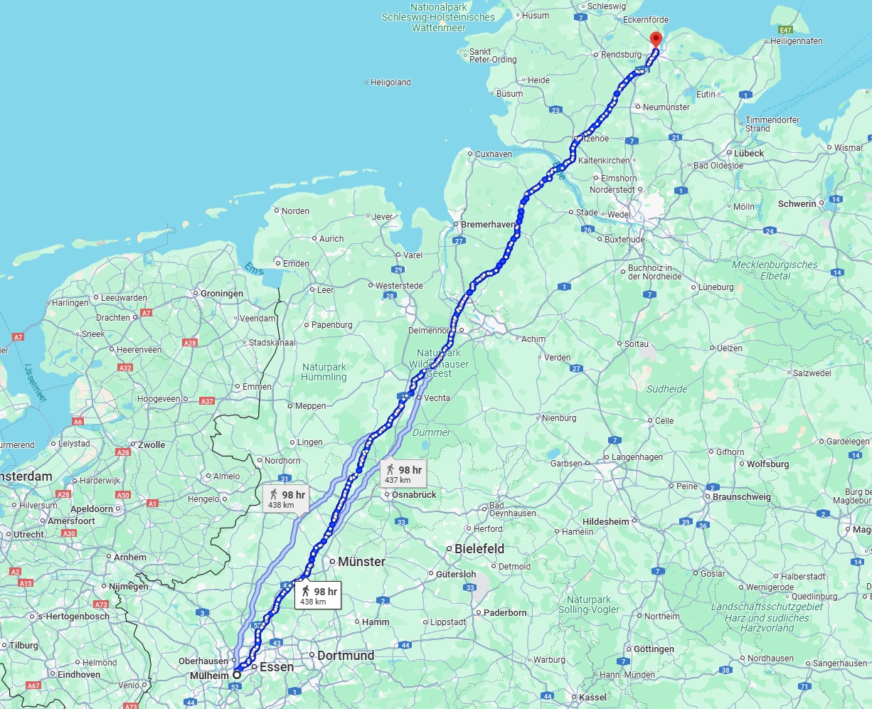 Anreise von Mülheim an der Ruhr Zu Kiel Über 