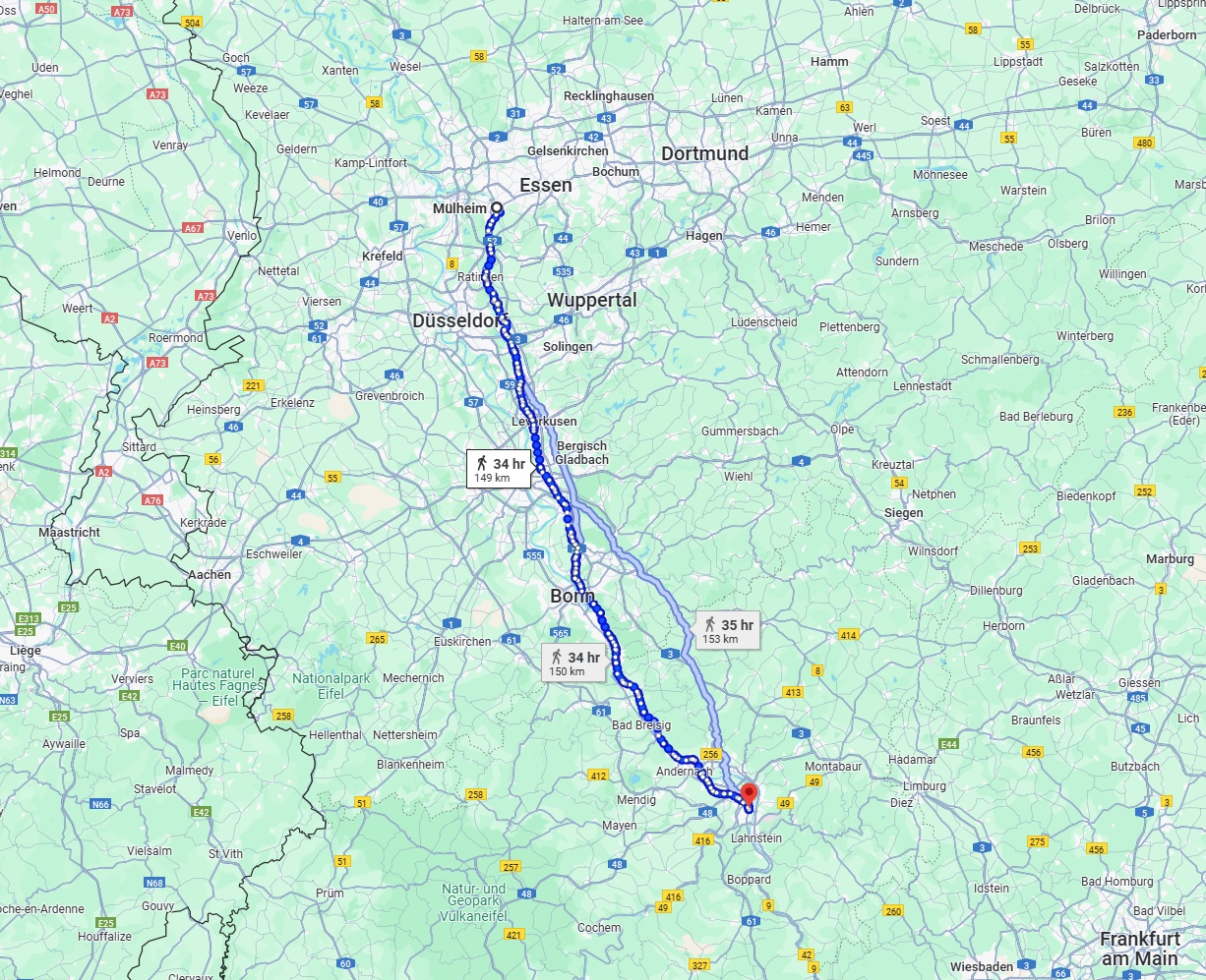Anreise von Mülheim an der Ruhr Zu Koblenz Über 