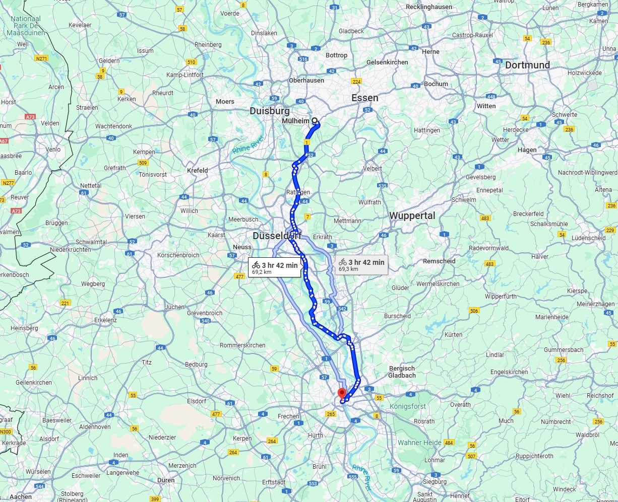 Anreise von Mülheim an der Ruhr Zu Köln Über 