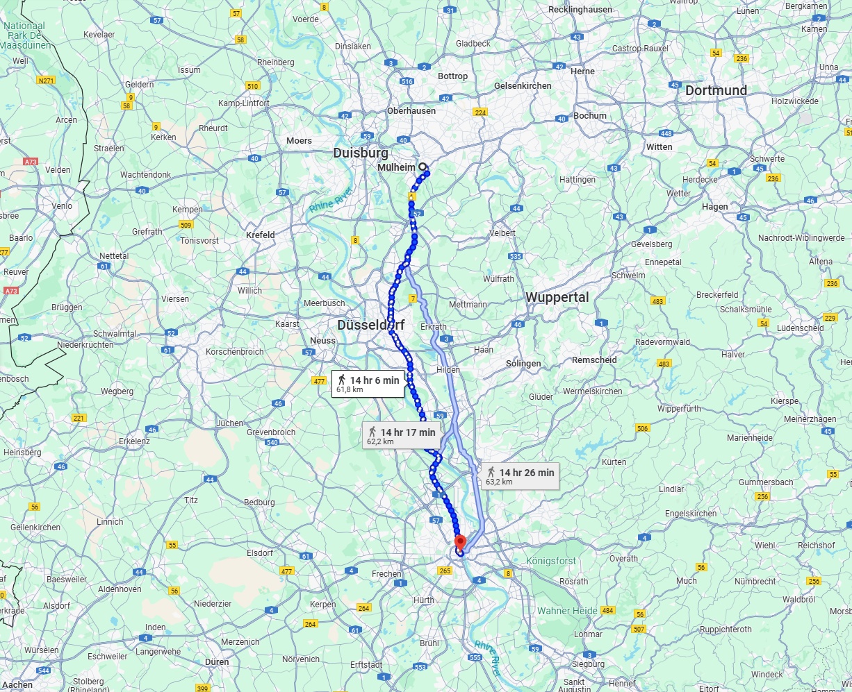 Anreise von Mülheim an der Ruhr Zu Köln Über 