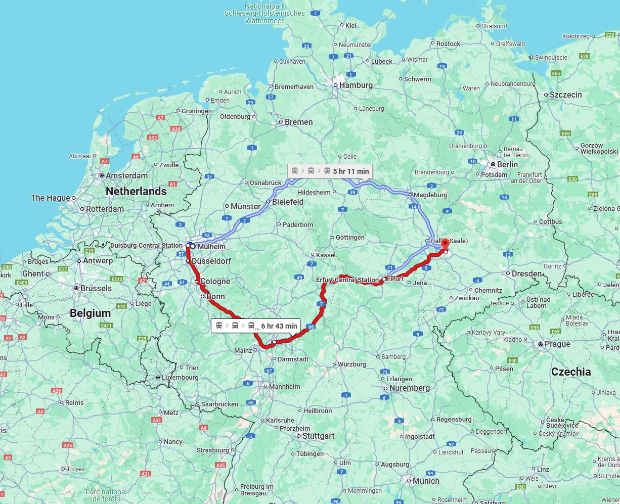 Anreise von Mülheim an der Ruhr Zu Leipzig Über 
