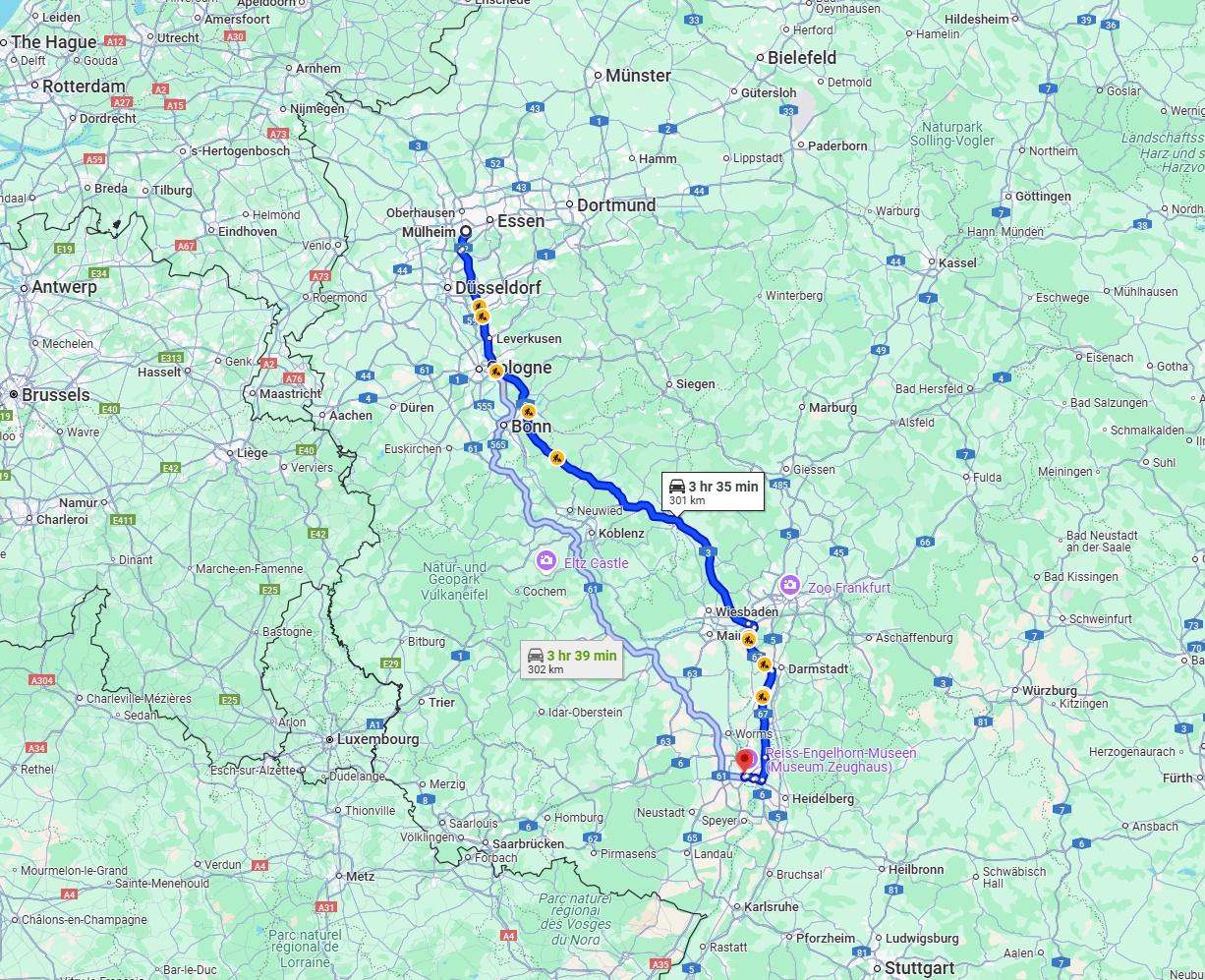 Anreise von Mülheim an der Ruhr Zu Ludwigshafen am Rhein Über via A3
