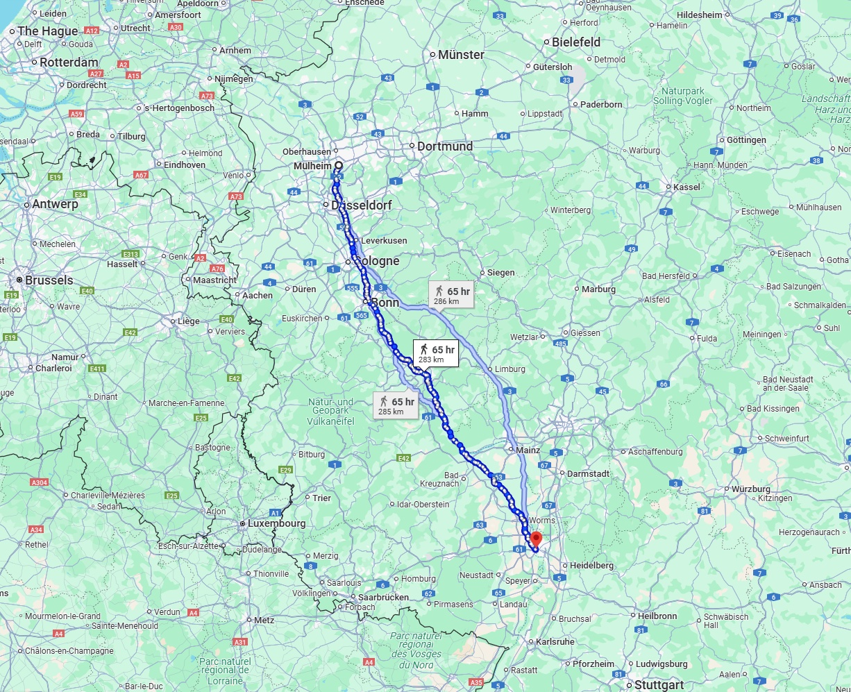 Anreise von Mülheim an der Ruhr Zu Ludwigshafen am Rhein Über 