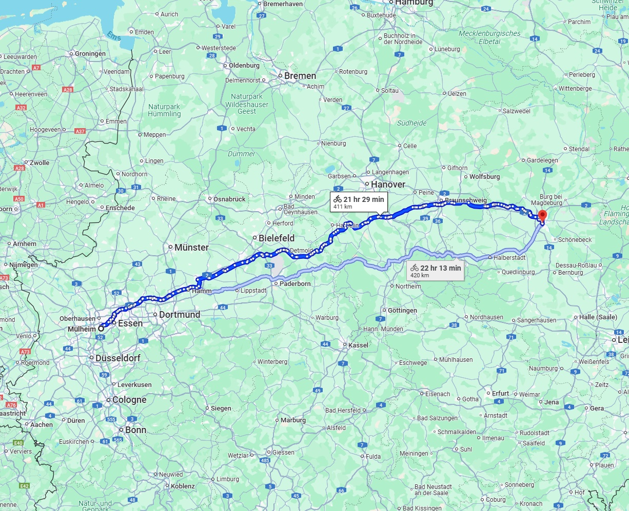 Anreise von Mülheim an der Ruhr Zu Magdeburg Über 