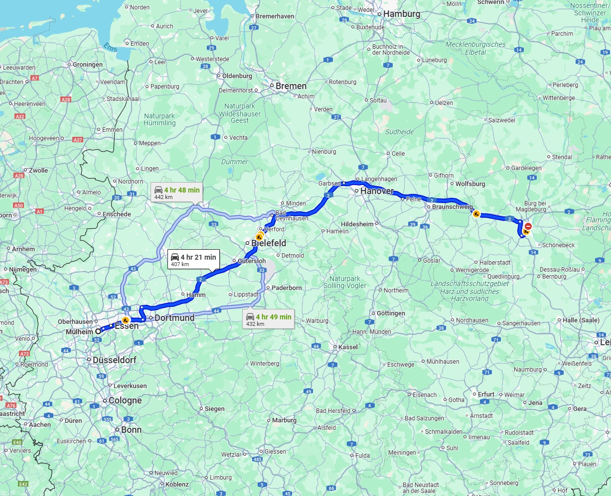Anreise von Mülheim an der Ruhr Zu Magdeburg Über via A2