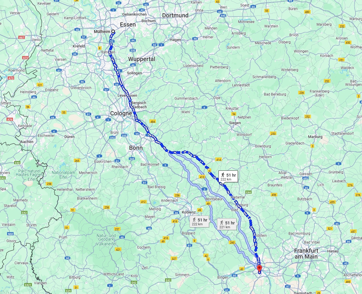Anreise von Mülheim an der Ruhr Zu Mainz Über 