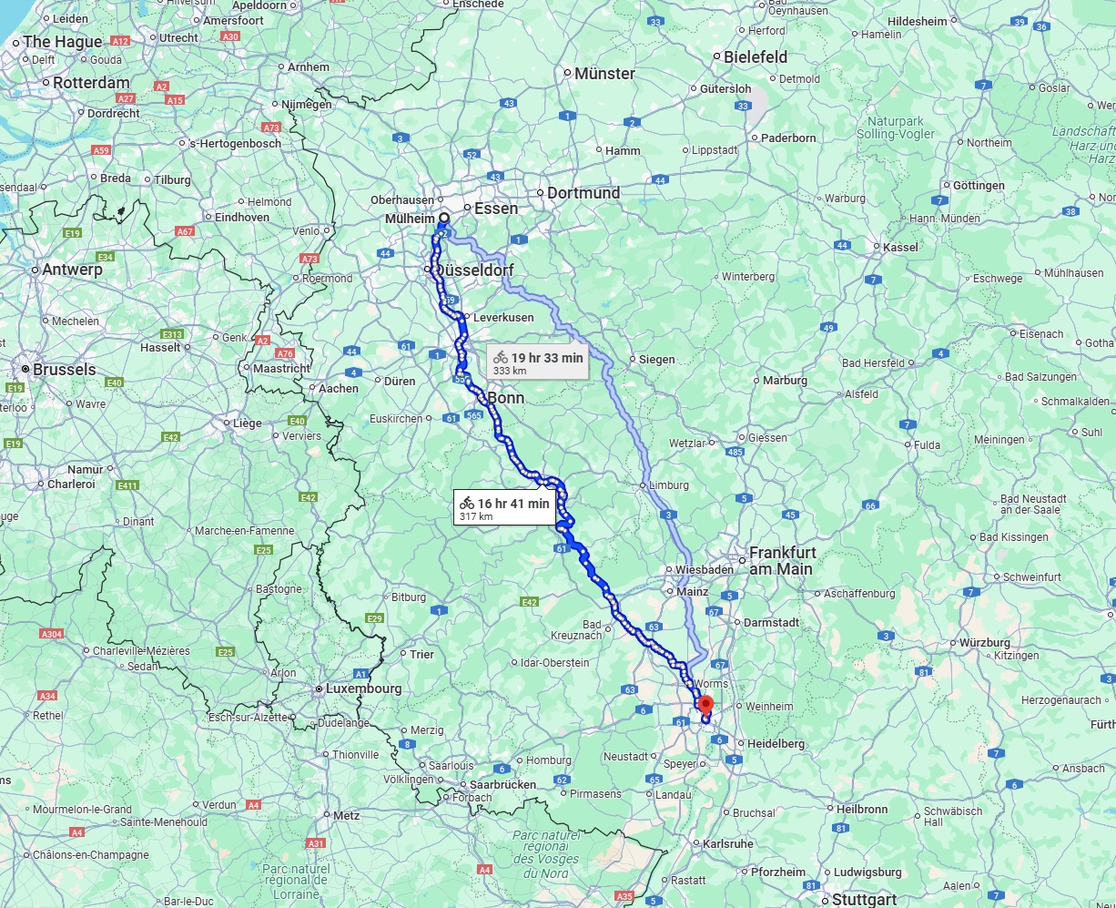 Anreise von Mülheim an der Ruhr Zu Mannheim Über 