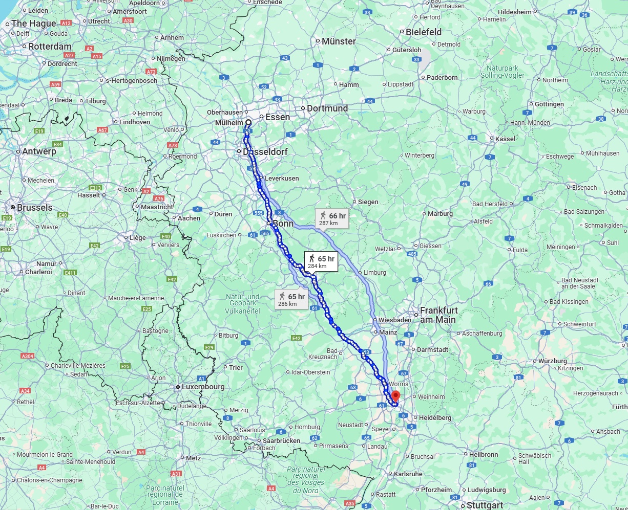 Anreise von Mülheim an der Ruhr Zu Mannheim Über 