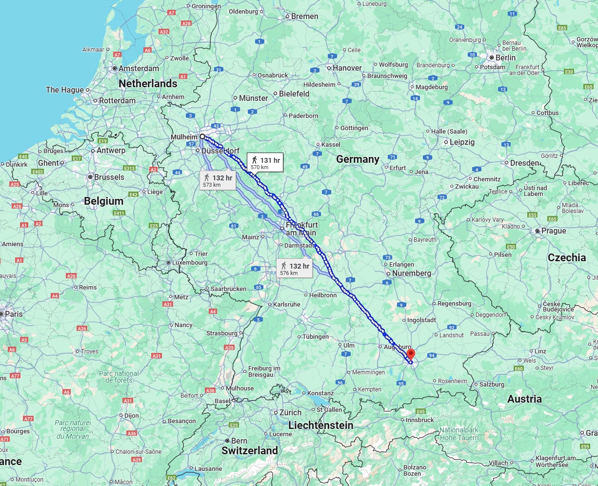 Anreise von Mülheim an der Ruhr Zu München Über 