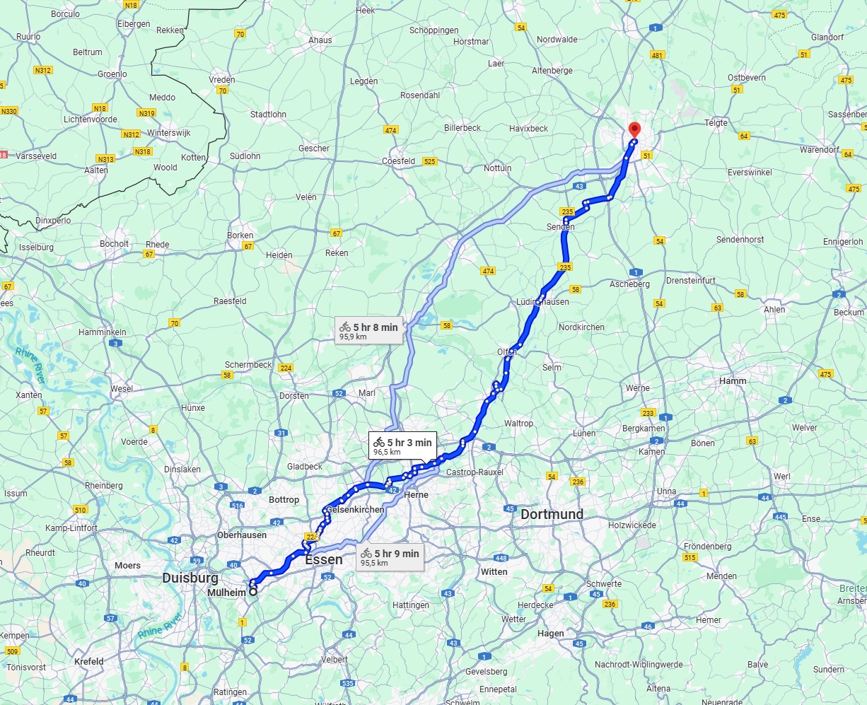 Anreise von Mülheim an der Ruhr Zu Münster Über 
