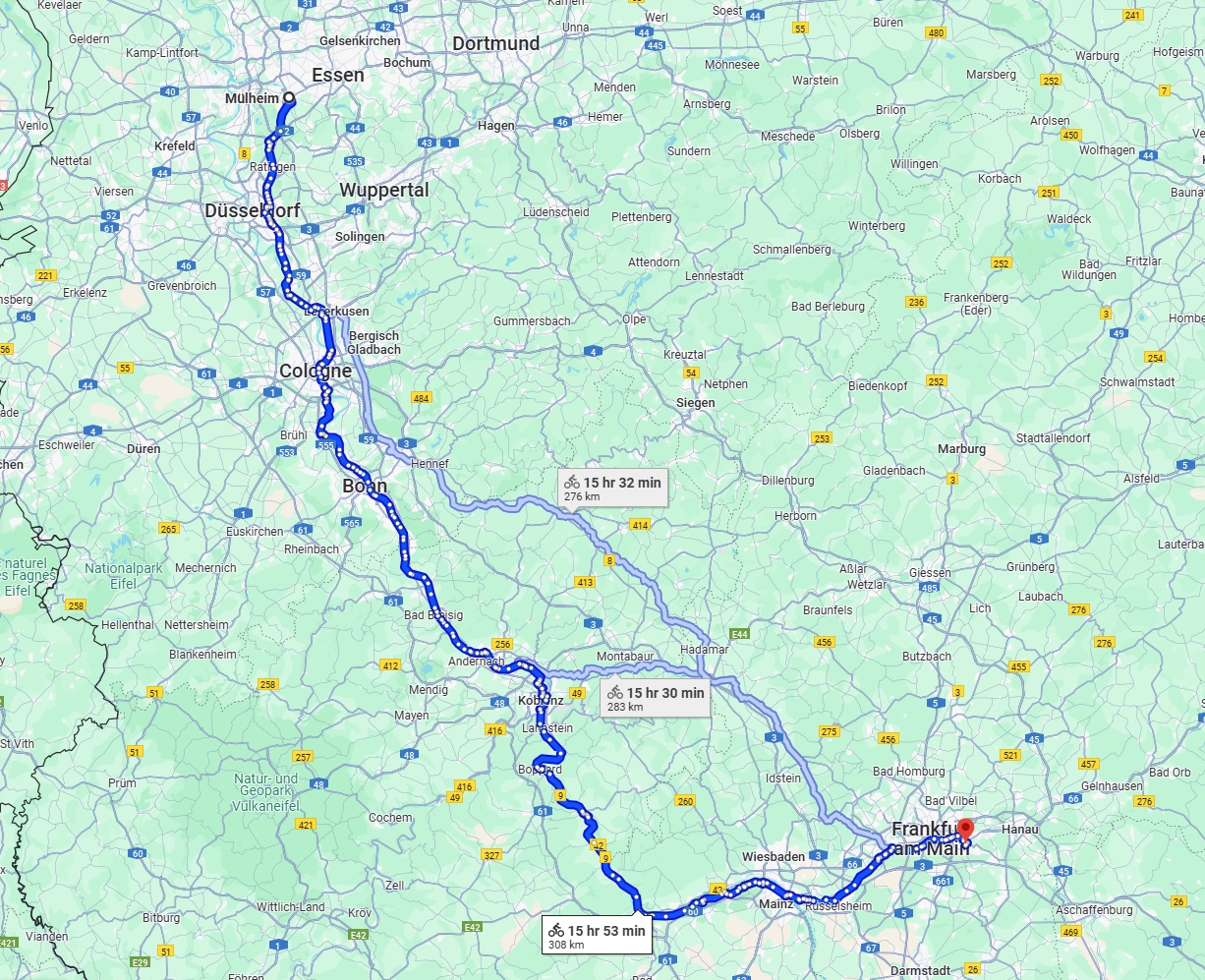 Anreise von Mülheim an der Ruhr Zu Offenbach am Main Über 