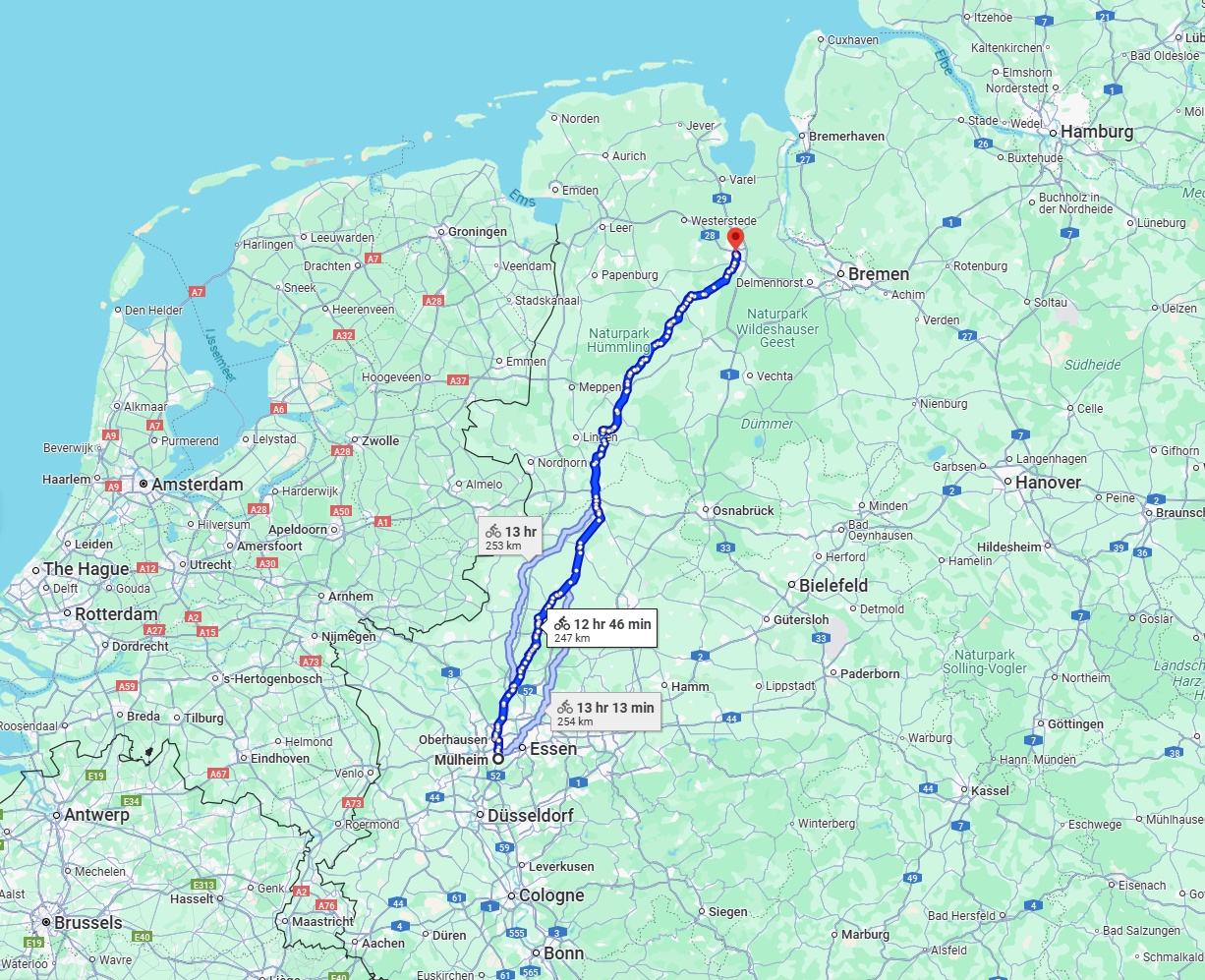 Anreise von Mülheim an der Ruhr Zu Oldenburg Über 