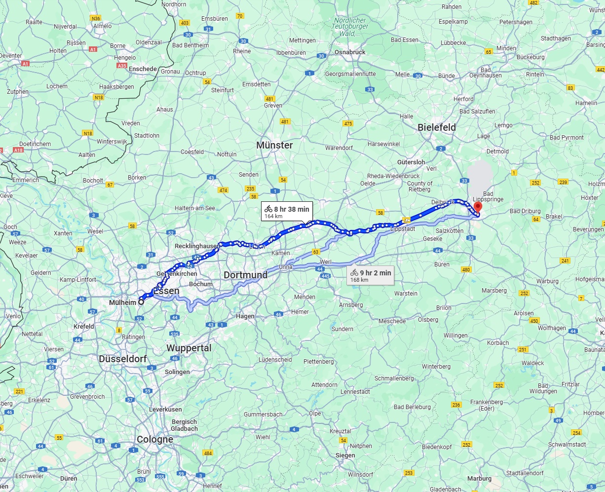 Anreise von Mülheim an der Ruhr Zu Paderborn Über 