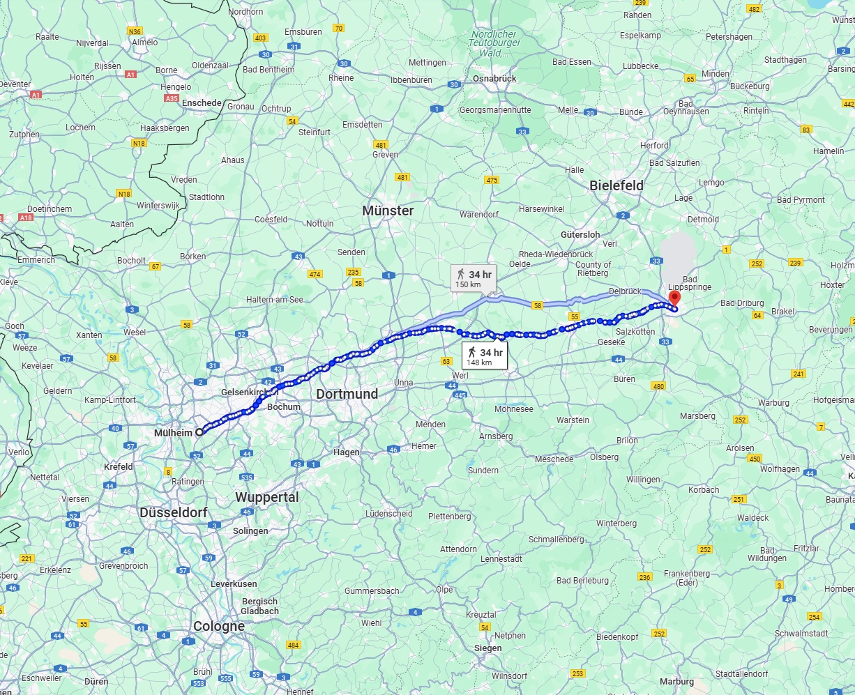 Anreise von Mülheim an der Ruhr Zu Paderborn Über 