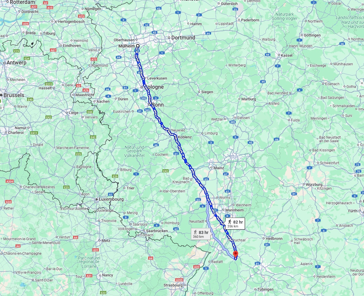 Anreise von Mülheim an der Ruhr Zu Pforzheim Über 
