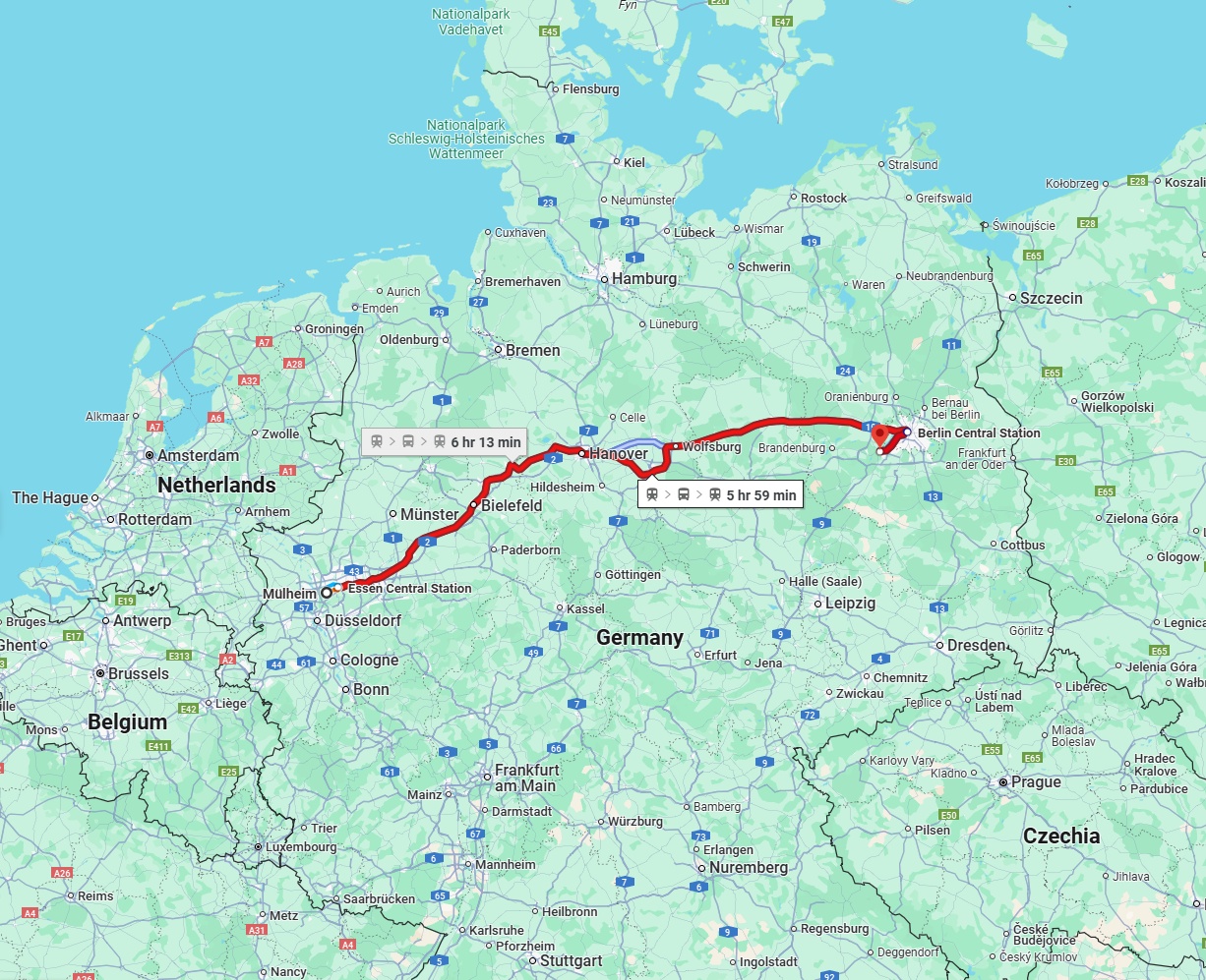 Anreise von Mülheim an der Ruhr Zu Potsdam Über 