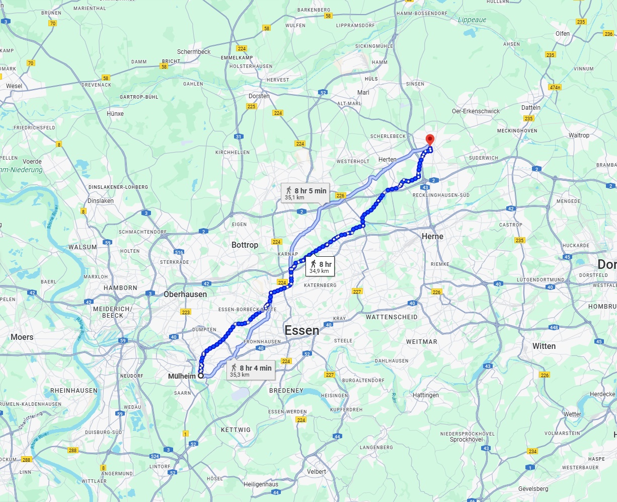 Anreise von Mülheim an der Ruhr Zu Recklinghausen Über 