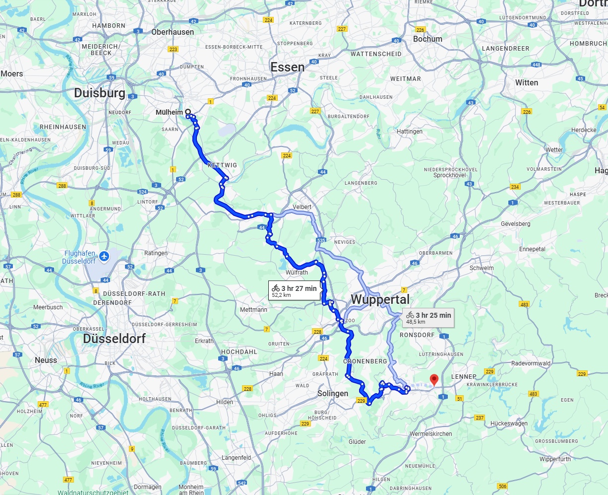 Anreise von Mülheim an der Ruhr Zu Remscheid Über 