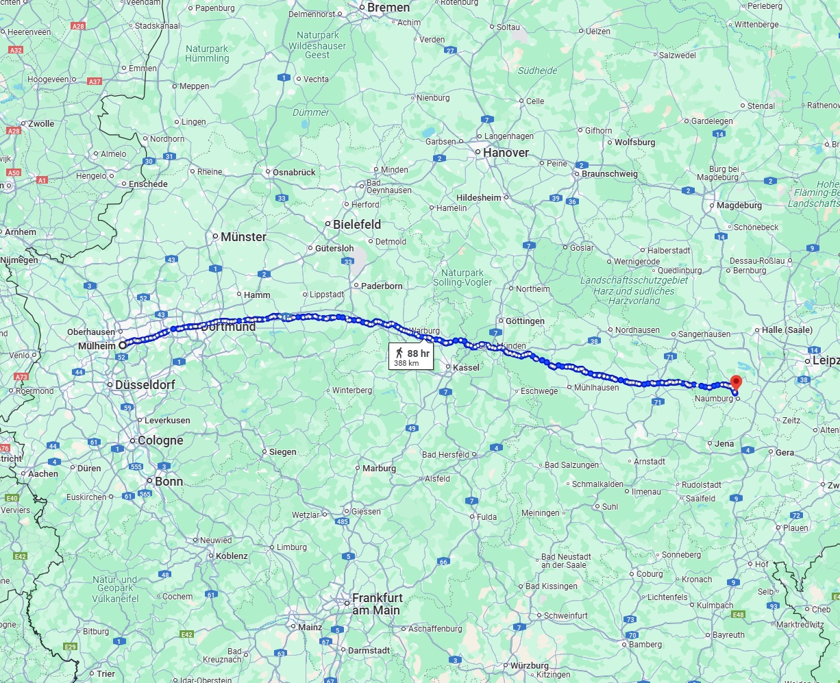 Anreise von Mülheim an der Ruhr Zu Saale Über 