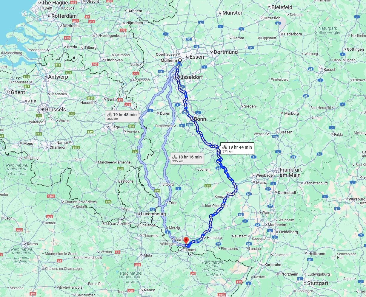 Anreise von Mülheim an der Ruhr Zu Saarbrücken Über 